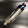 JDM Titanium Blue Exhaust Muffler Turn Down Muffler Tip 2inch inlet