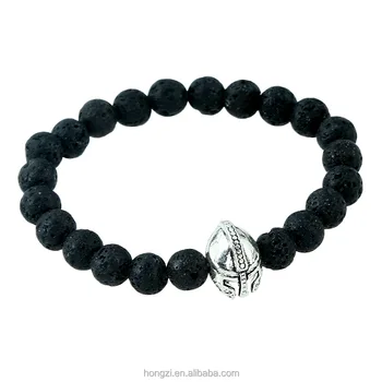 Pave Black Cz Zirconia Gold Plated Male Gladiator Spartan Bracelet Pave Black Cz Zirconia Gold Plated Male Gladiator Spartan Bracelet Men Matte Stone Bead Bracelets For