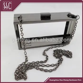 Gun Metal Purse Frame Box Clutch Hard Shell Bag Gun Metal Purse Frame Box Clutch Hard Shell Bag With