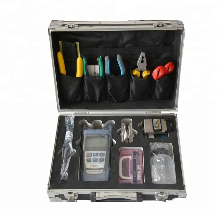 Ftth Fiber Optic Tool Box With Optical Power Meter And Vfl And Fiber