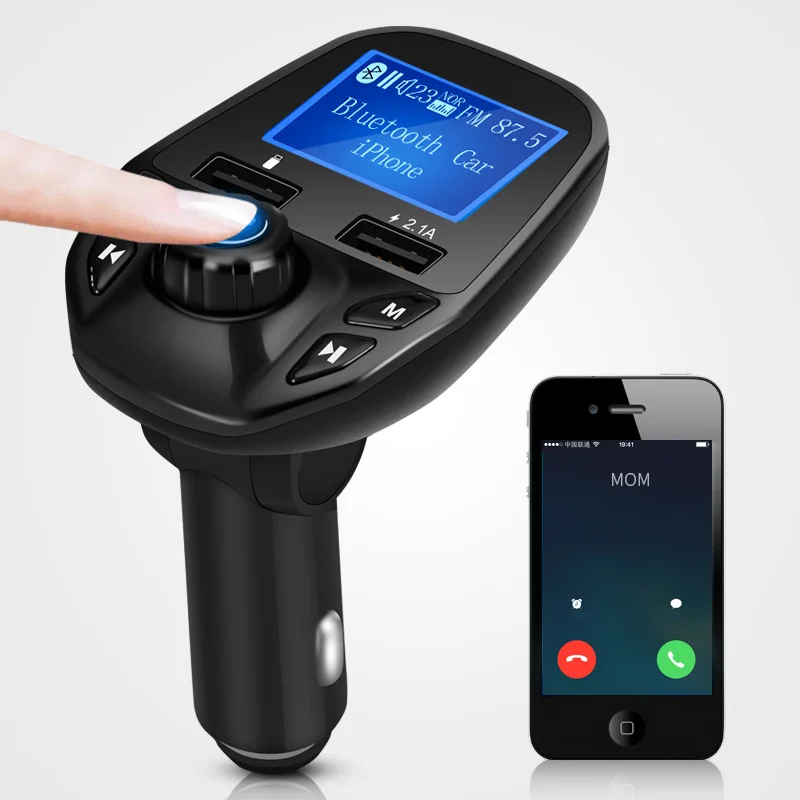 2018 hot selling 12v 1w bluetooth fm radio transmitter car cigarette