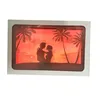 Valentine's Day Lover Paper Cut Light Box 3D Shadow Box Led Night Light Photo Picture Frame