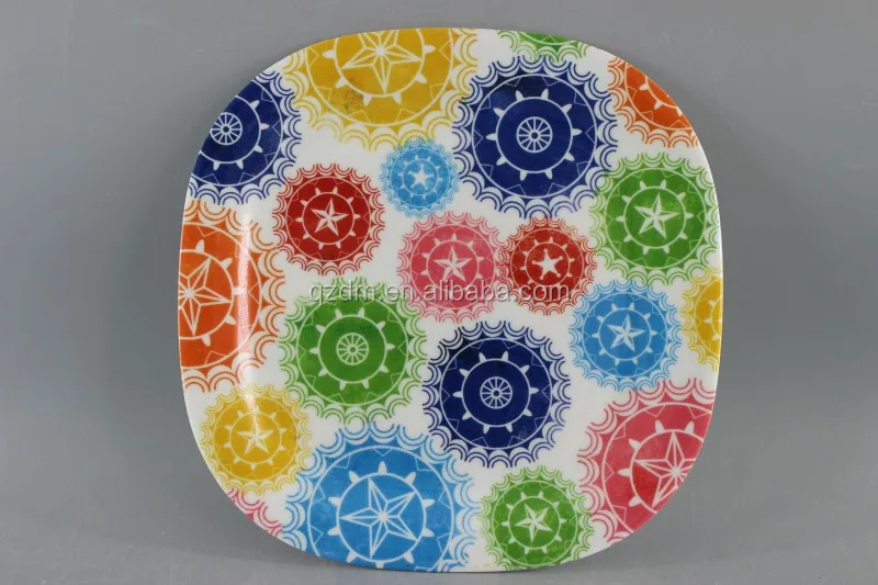 Star Print Square Mealmine Dinner Plate