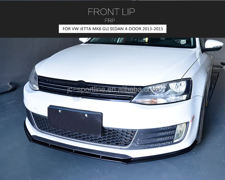 Black Frp Gli Front Bumper Lip For Volkswagen Jetta Mk6 Gli Sedan 4