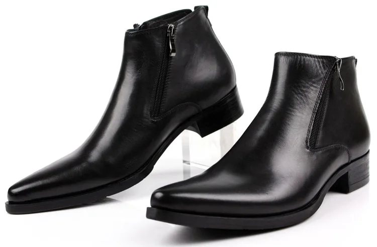mens dress boots with zipper