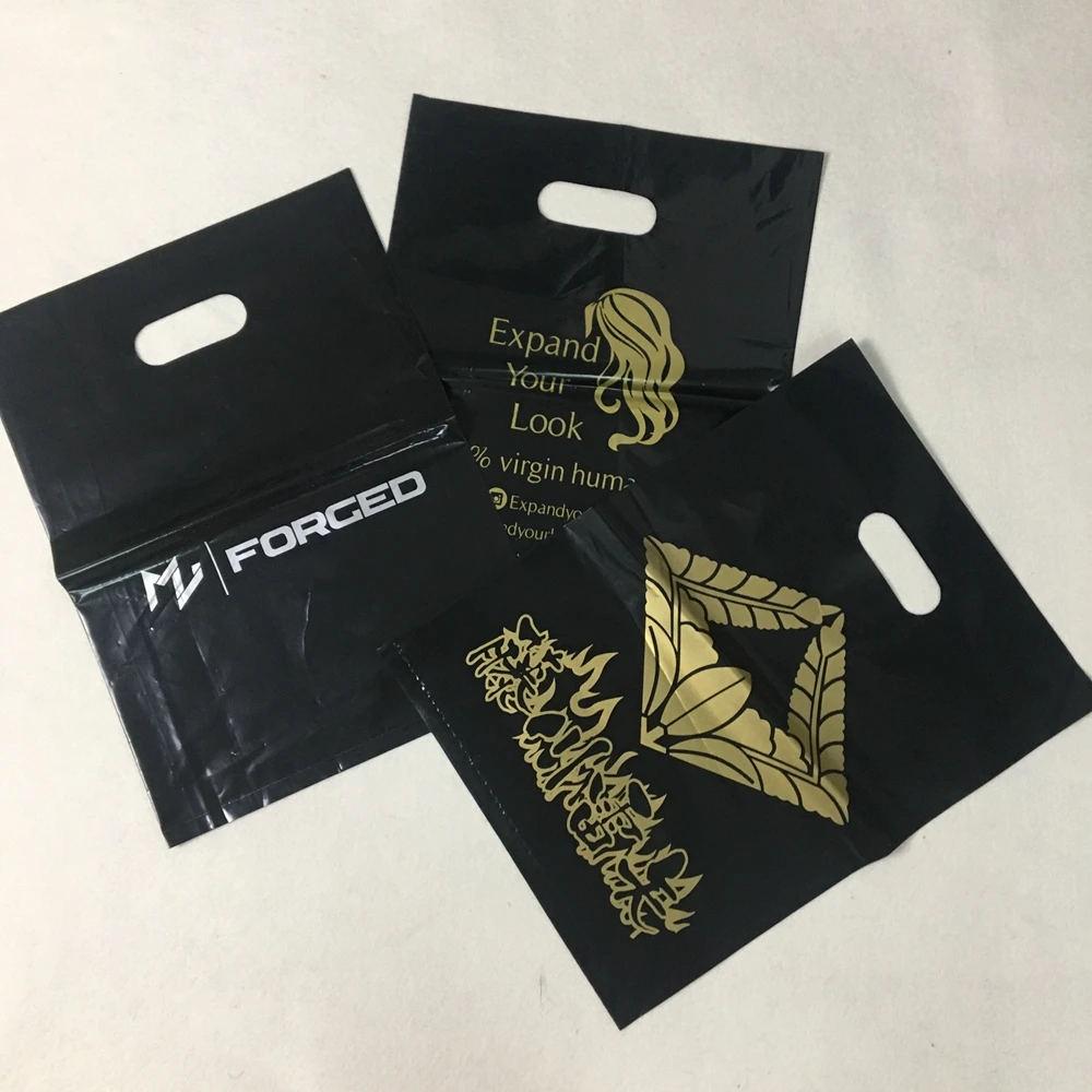 Custom Design Logo Printing PE Cheap Die Cut Handle Shopping Carrying Plastic Bag