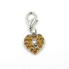 heart shape crystal bracelet charms