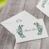 green leaves matt finished thank You Note Cards blank inside with White matching Envelopes and same design stickers