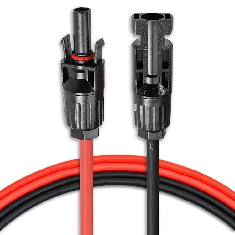 10M Black/&10M Red Solar Panel Extension Cable 12AWG PV Wire W// M//F MC4 Connector