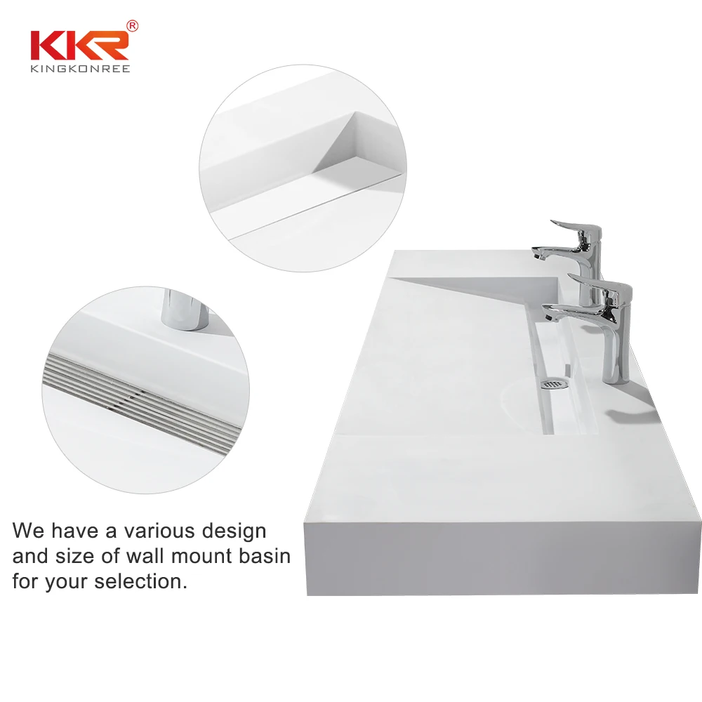White Trough Bathroom Wall Mount Composite Resin Acrylic Wash Hand Basin Sink Buy Acrylic Wash