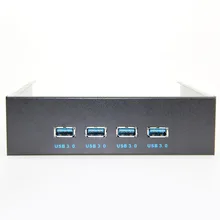 4 Ports USB 3.0 Hub + Front Panel 20 / 19pin USB header to 4 USB3.0 Adapter Placed 3.5″ Floppy Bay Combo Drive Bracket Mounting