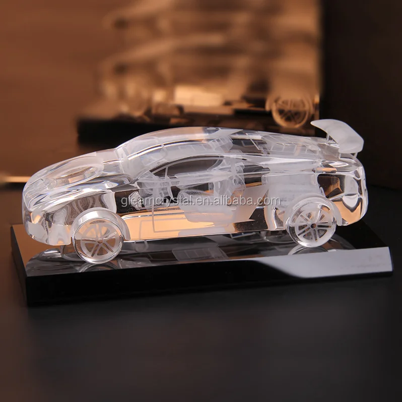 3d Color Famous Crystal Glass Car Model For Gifts & Room Decoration