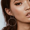 Women's Girl's Gold And Silver Color Plated cheap large ethnic alloy custom Geometric Dangle Statement hoop earring