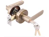 Keyed Front Entry Porta Lever Handle Knob Lock Leverset Lockset with 60-70 Adjustable latch