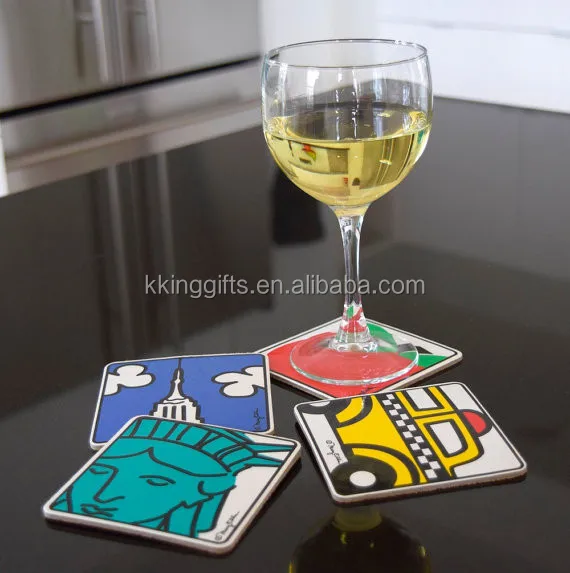 Wholesale Round Shape Clear Acrylic Crystal Glass Coaster With Cork