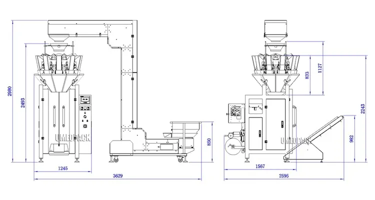 potato chips snack packing machine