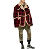 OEM Mens Long Sleeve Faux Fur Trim Checked Woolen Jacket