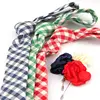 Men's Checkde Cotton Casual Party Wedding Tie And Brooch Set