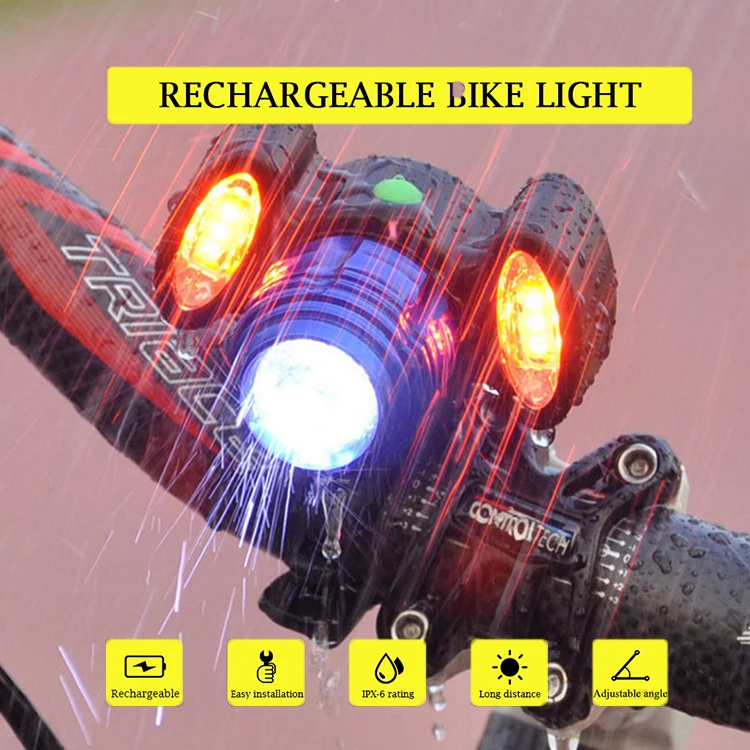 Bike Front Light 4 Modes Usb Charging