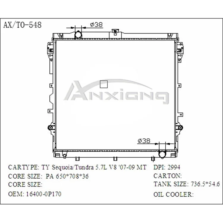 Auto Radiator Car Radiator OEM: 16400-74680 375*678 AT - Buy Auto