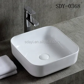 Ceramic New Design Small Size Thin Edge One Piece Bathroom Sink And Countertop Basin Wash
