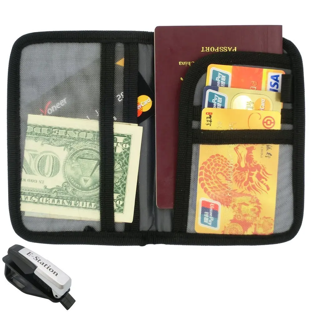 Rfid Blocking Multifunction Folio Passport Credit Debit Card Travel