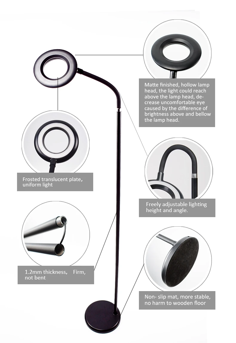 Modern Flexible Neck Ring Light Led Floor Lamp Standing Lamp Buy