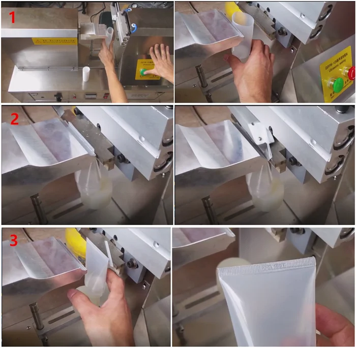 Composite hose soft tube tail sealing machine with date embossing