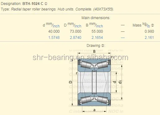 汽车轮毂轴承 BTH-1024C BTH1024C DAC40730055| Alibaba.com
