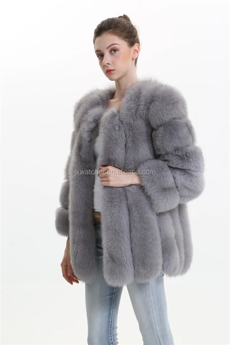 New Design Lady Fur Coat Real Fur Russian Winter Luxury Brand Natural