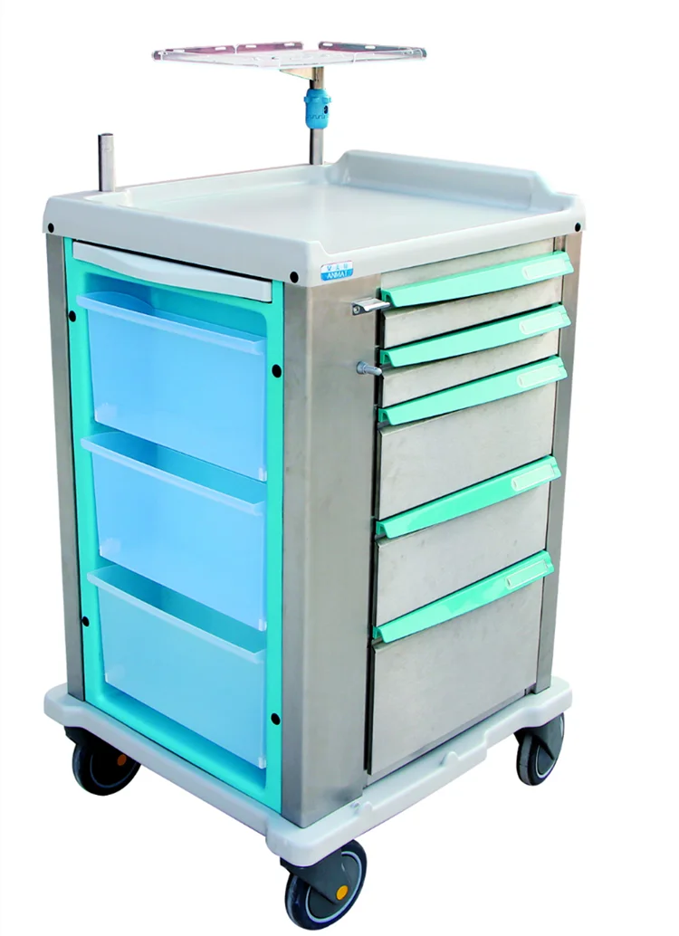 Equipment Function Crash Cart Instrument Medical Trolley Cart For Sale