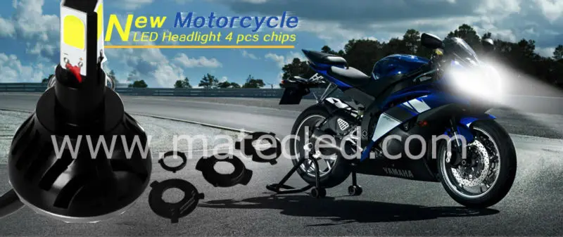 4sides 12V Motorcycle headlight led for moto H4 H6 H7 ,motorcycle round headlight