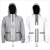 Custom OEM Mental Shinny Streetwear Breathable Mesh Cotton Sweat Absorb Lining 3M Reflective Jacket