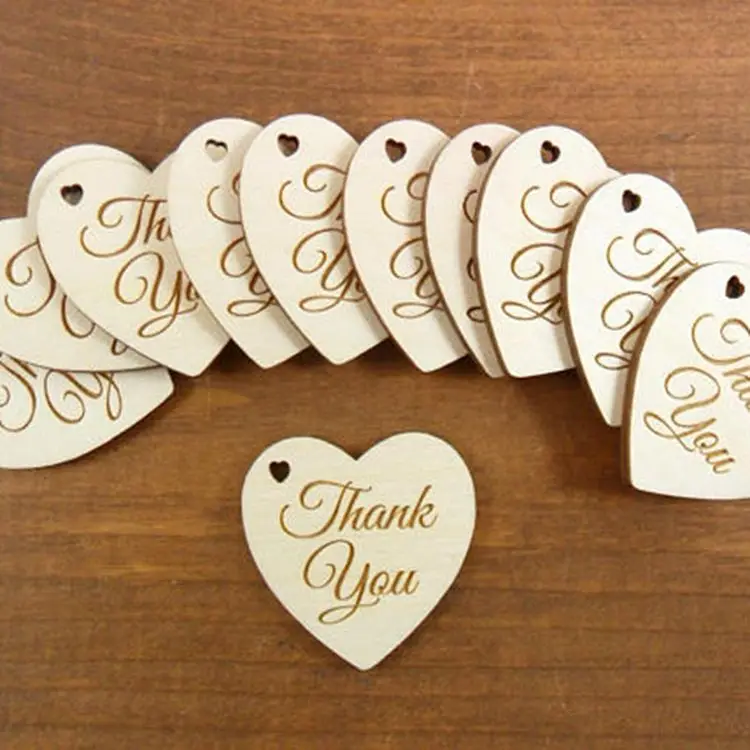  laser cut Wedding Thank You Heart Signs Favor Tags wedding decoration