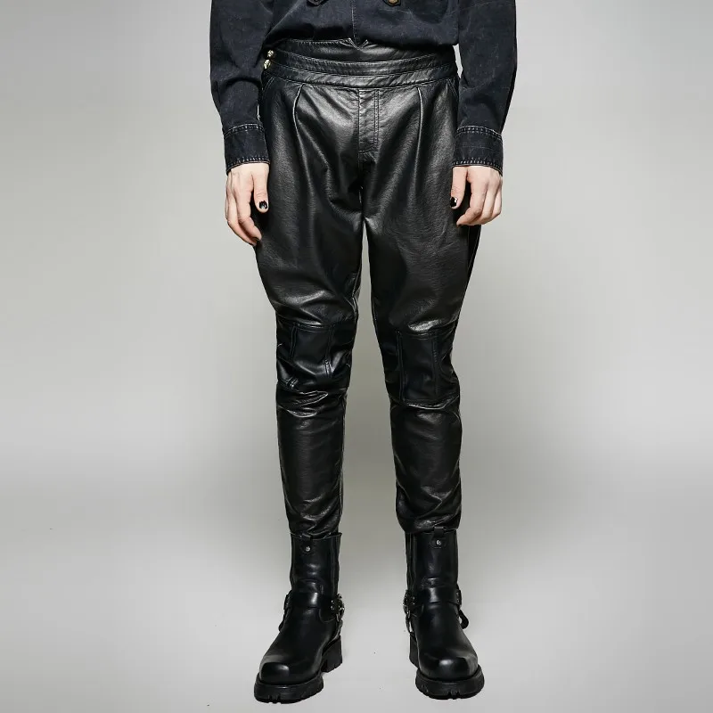 faux leather harem pants