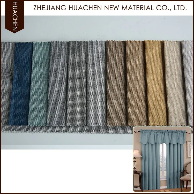 New Design Faux Linen Blackout Curtain Fabric For Hotel Drapery