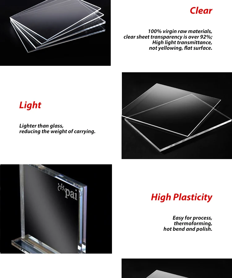 Red Acrylic Perspex PMMA Recyclable Mirror Sheet