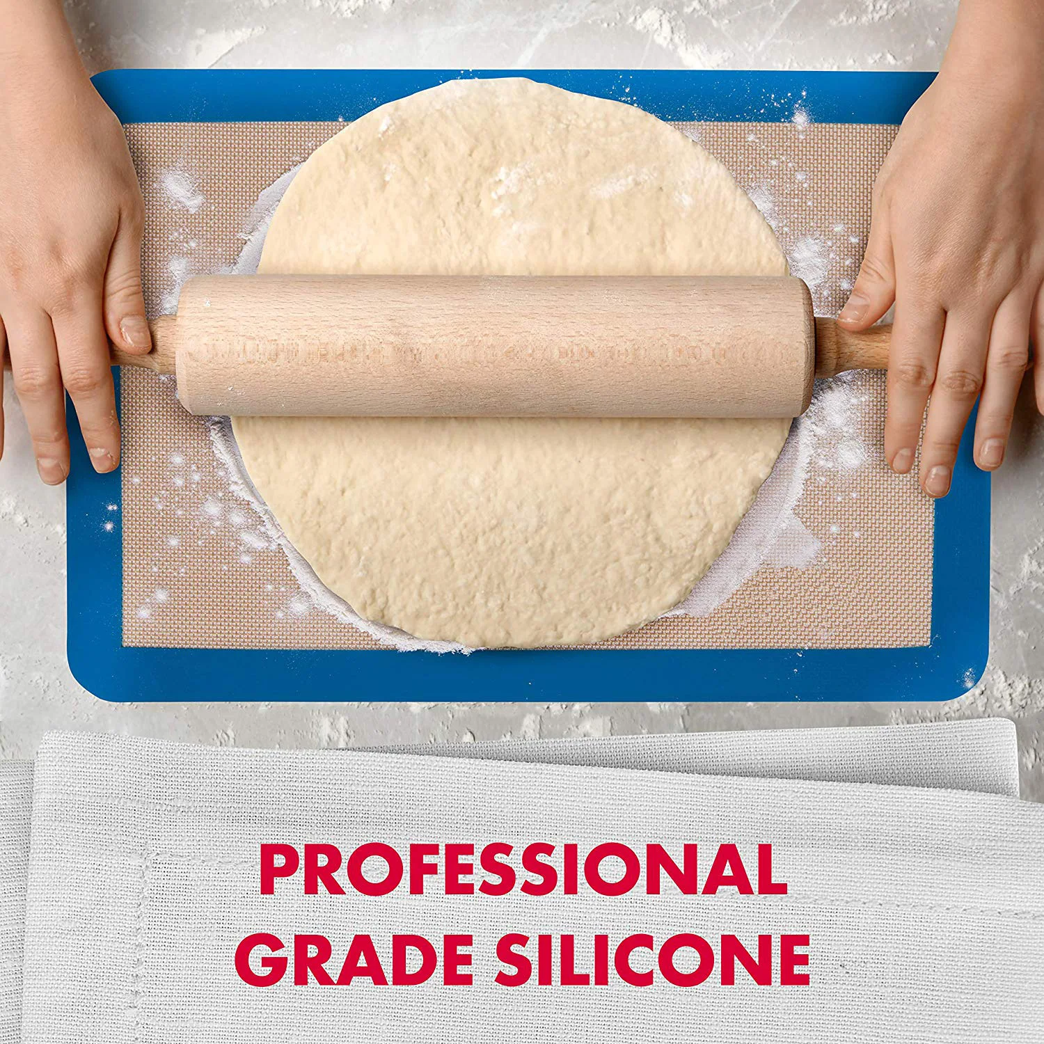 Silicone Baking Mat Set Of 4 Contains Baking Mat With Measurement,Pastry Mat For Macaroons,Half