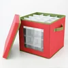 Collapsible home organization Holiday Christmas ornament tool storage box with transparent window