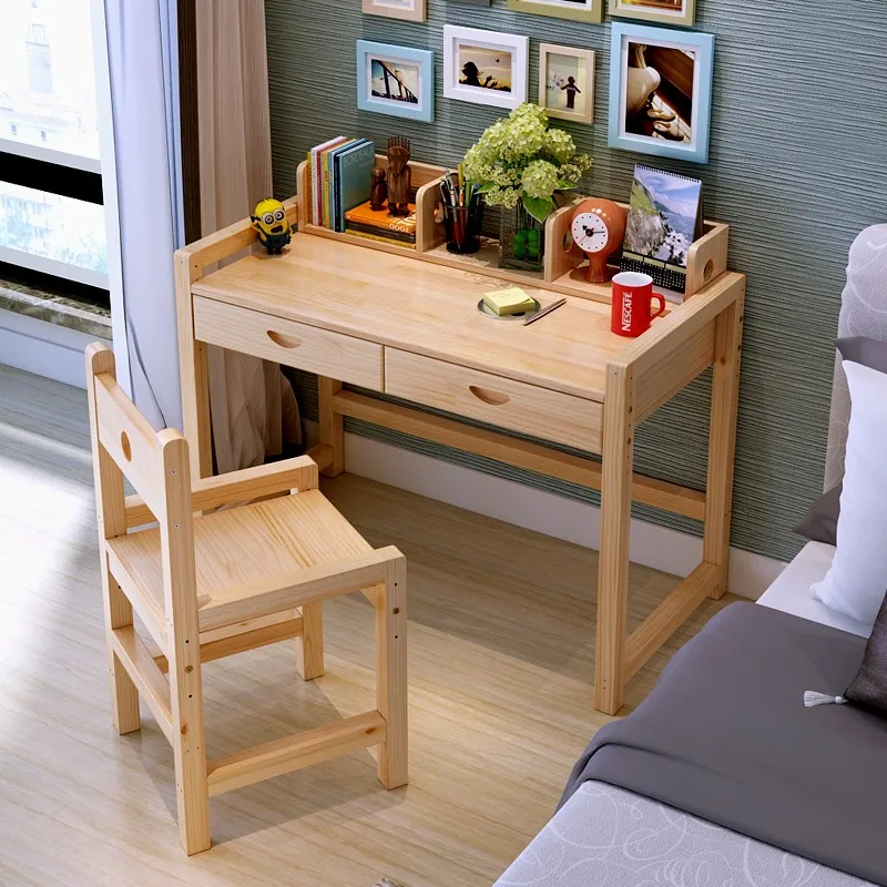 Solid Wood Study Table Designs With Storage Drawer Kids Learning Writing Desk Buy Wooden Study
