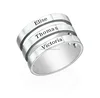 2017 New Design Three Name Engravable Ring In Stainless Steel- Personalized Gift For Moms Children Jewelry