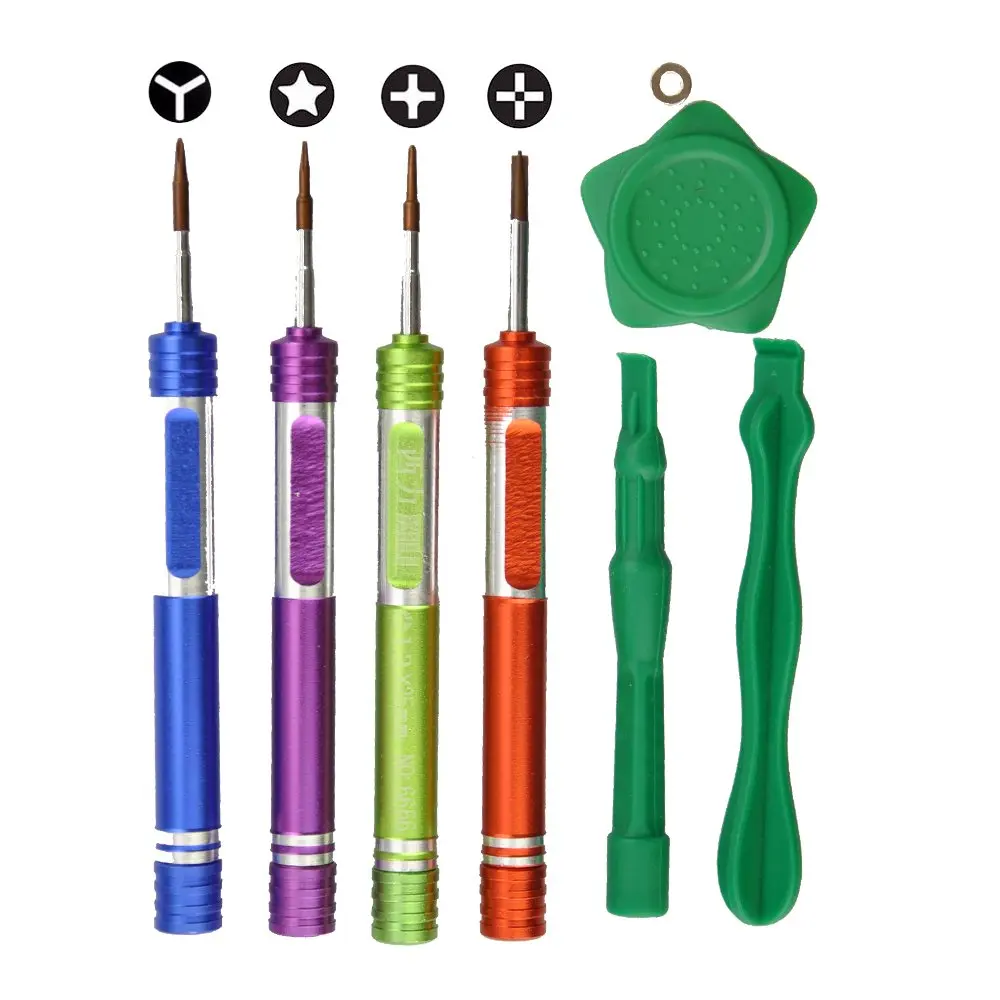 NewSilkRoad 8 in 1 iPhone 7 Metal Magnetic Repair Opening Tool Set Precision Screwdriver LCD Opening Suction Cup Plastic Pry Spudger (Random Color Shipped)