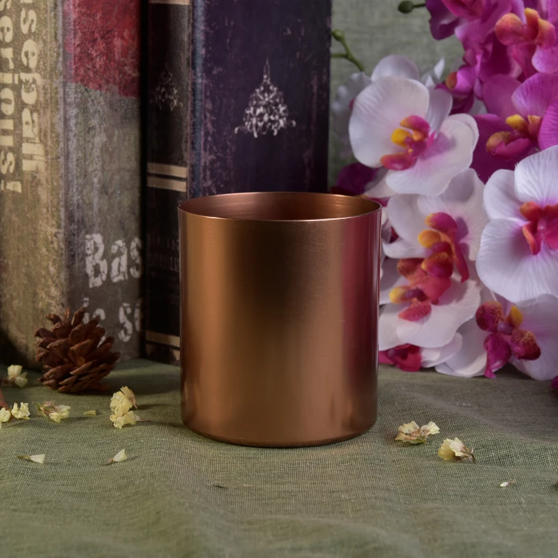 Wholesale Metal Candle Jar Aluminum Material Brass Color Candle Holder