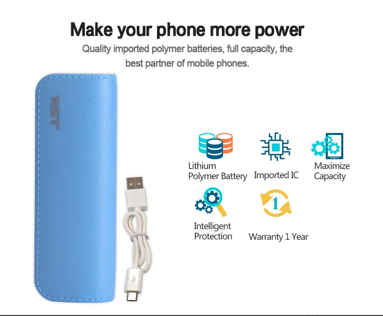 Wst Best Quality 2600 Mah Lithium Ion Battery Universal Portable