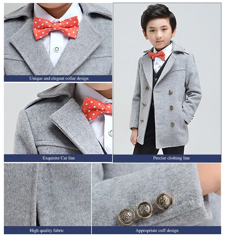 Guangzhou Supplier 3 Piece Grey Suits Boys Formal Winter Coat Buy