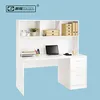Simple Wood Study Desk for Kids Homework with Bookshelf White