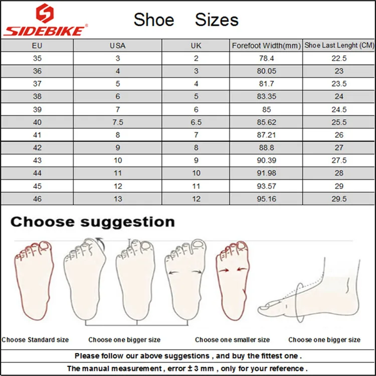 Shoe Sizes 2-25