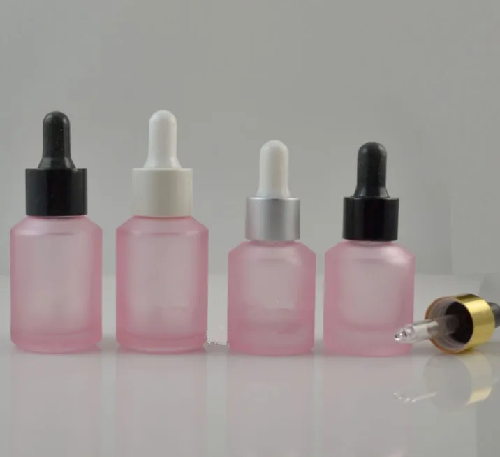 15ml 30ml Pink Frosted Glass Bottle With Pipette Dropper ...