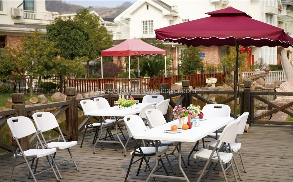 6ft Plastic Foldable Table,Used Folding Table With Chairs Attached