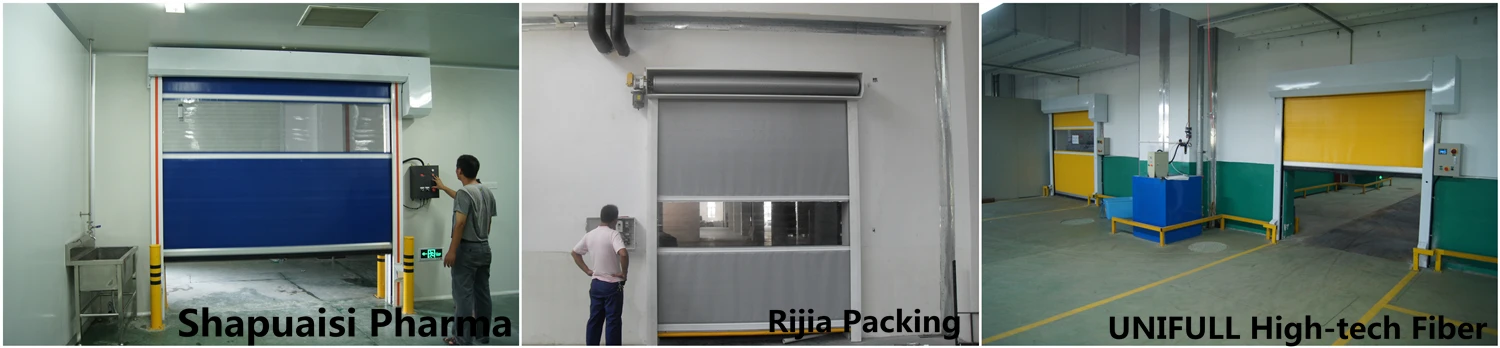 Stainless steel door frame high speed PVC plastic roller shutter folding roll up door